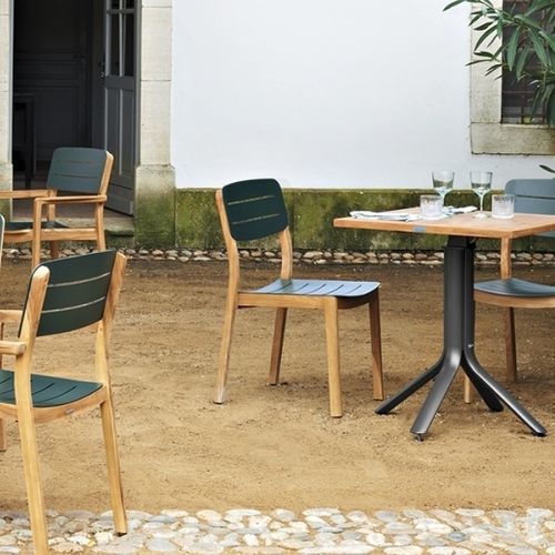 Moderner Restaurantstuhl - LODGE - VLAEMYNCK - für Außenbereich / für den Innenraum / lackiertes Aluminium