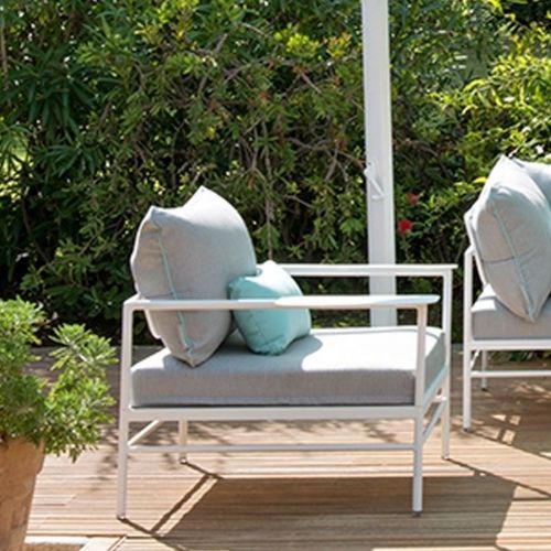 Moderner Sessel - RIVAGE - VLAEMYNCK - Sunbrella® / Batyline® / lackiertes Aluminium