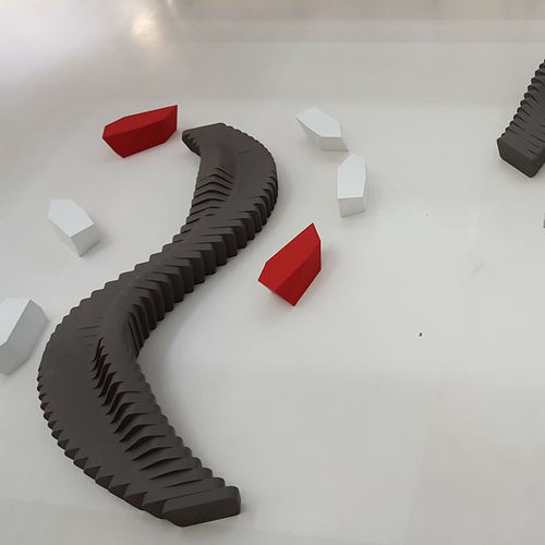 Bank für den öffentlichen Raum / originelles Design - CLIFFY - SIXINCH Furniture - Design - Foamcoating - hochdichter Schaumstoff, beschichtet / mit Rückenlehne / ohne Armlehnen