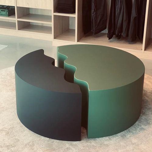 Sitzkissen / originelles Design - Dual - SIXINCH Furniture - Design - Foamcoating - hochdichter Schaumstoff, beschichtet / rund / braun