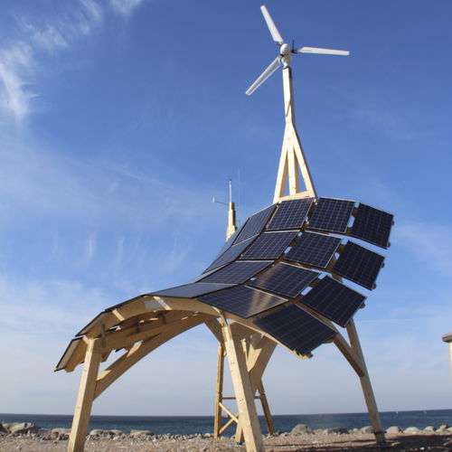 Hybrider PV Stromversorgungssystem für Inselanalge - GIRAFFE 2.0 - Innoventum - Windkraftanlage