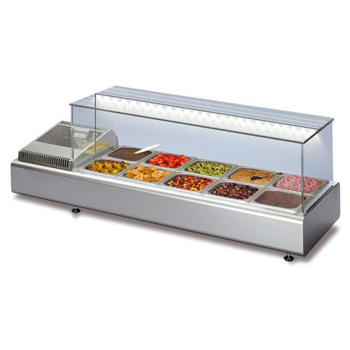 Kühlvitrine zum Aufstellen - TOPPING 1200 - TECFRIGO SPA  - für Einzelhandel / mit Licht