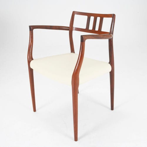 Esszimmerstuhl / skandinavisches Design - 1966-69 CARVER - paere dansk - für den Innenraum / Leder / Gestell aus Rosenholz