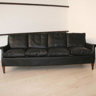 Sofa / skandinavisches Design - 1940-49 - paere dansk - Leder / schwarz / Gestell aus Mahagoni