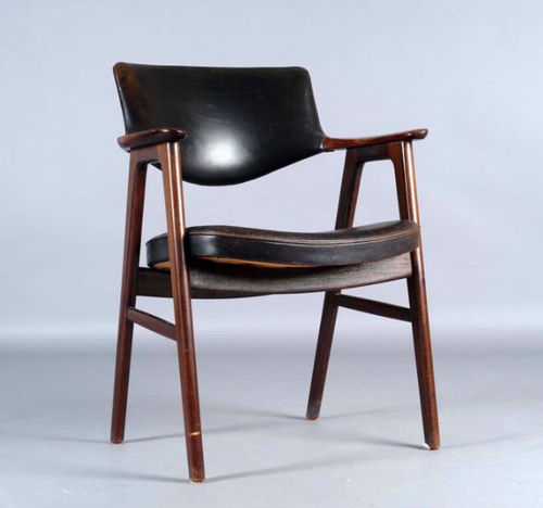Stuhl / skandinavisches Design - 1955-69 - paere dansk - für den Innenraum / Massivholz / Leder