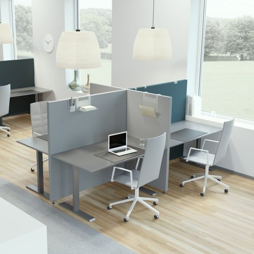 Bodenstehende Bürotrennwand - SONEO - ABSTRACTA - Stoff / Holz / schallisoliert