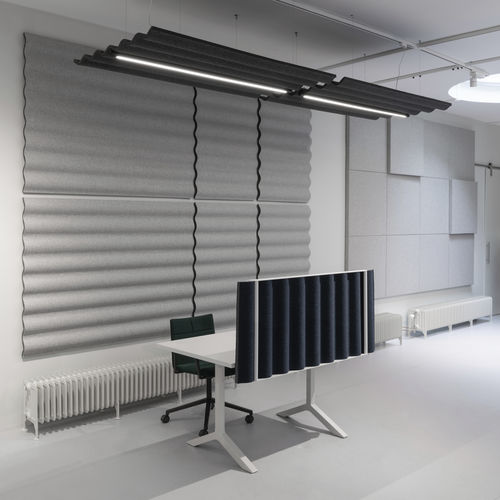 Wandmontierte Schallschluckplatte - SCALA - ABSTRACTA - Stoffoptik / farbig / für Büro