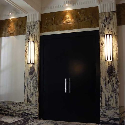 Wandleuchte / Art Deco - SCAN&Eacute;A 700 - raphael armand luminaires - für Außenbereich / lackierter Stahl / PMMA