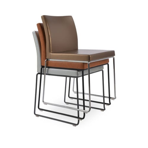 Moderner Restaurantstuhl - ARIA - sohoConcept - Stoff / Leder / Gestell aus rostfreiem Edelstahl