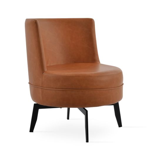 Moderner Kaminsessel - HILTON - sohoConcept - Leder / Polster / schwarz