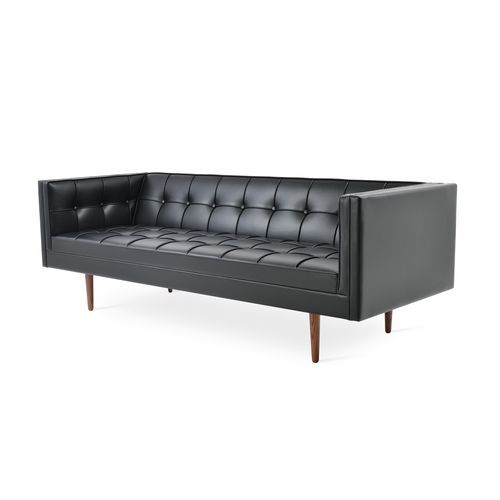 Modernes Sofa - DIVAN - sohoConcept - Kunstleder / mit abnehmbarem Kissen / schwarz