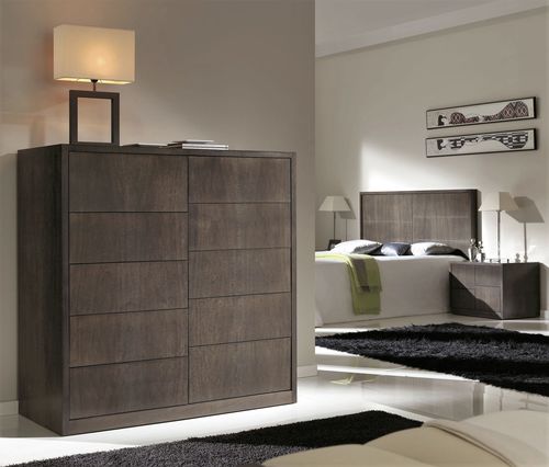 Hohe Kommode - T-774 - ArtesMoble - modern / Nussbaum / Buche