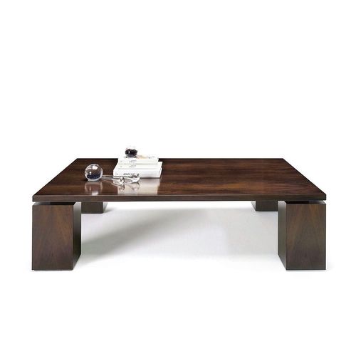 Moderner Couchtisch - T-848 - ArtesMoble - Nussbaum / Eisen / Gestell aus Holz