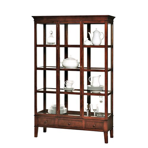 Klassische Vitrine - T-560 - ArtesMoble - Glas / Nussbaum / Buche