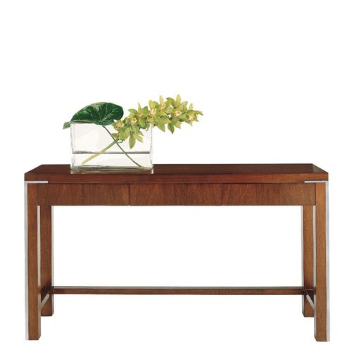 Moderner Konsolentisch - T-760 - ArtesMoble - Nussbaum / polierter Edelstahl / Gestell aus Buche