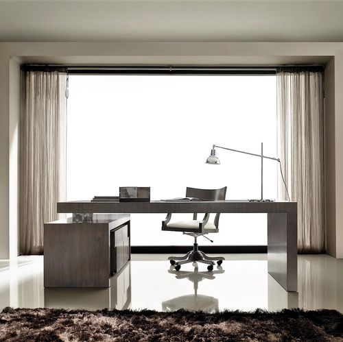 Chefschreibtisch - T-818 - ArtesMoble - bodenstehend / modern / Nussbaum