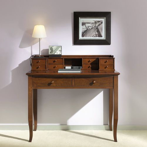 Klassischer Schreibtisch - T-377 - ArtesMoble - Nussbaum / Buche / mit Stauraum