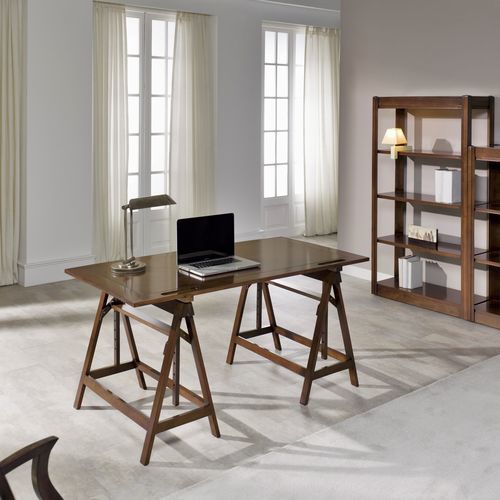 Moderner Arbeitstisch - T-586 - ArtesMoble - Buche / Nussbaum / Gestell aus Holz