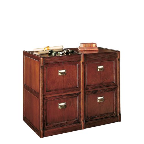 Niedriger Aktenschrank - T-550B - ArtesMoble - Nussbaum / Buche / mit Schubladen
