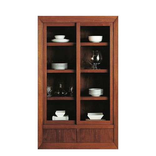Moderne Vitrine - T-659 - ArtesMoble - Glas / Nussbaum / Buche