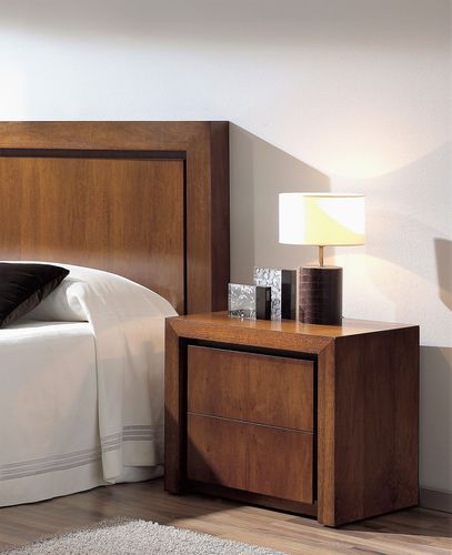 Moderner Nachttisch - T-740 - ArtesMoble - Nussbaum / Buche / Gestell aus Holz
