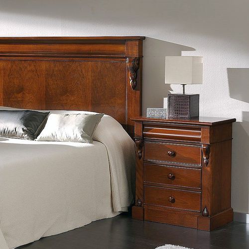 Nachttisch / viktorianischer Stil - T-489 - ArtesMoble - Nussbaum / Buche / rechteckig