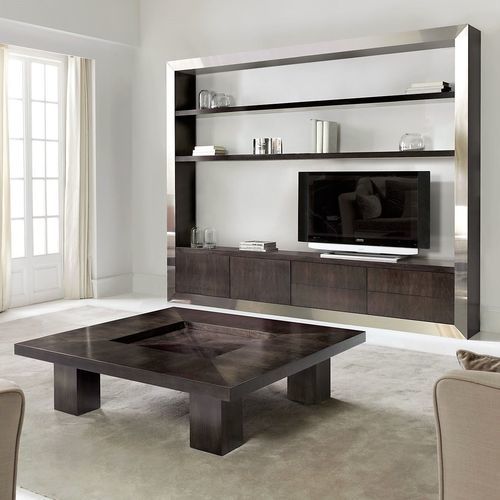 Moderner Couchtisch - T-870 - ArtesMoble - Nussbaum / Gestell aus Holz / rechteckig