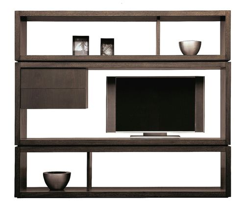 Moderne Wohnwand - T-745AT7442 - ArtesMoble - Nussbaum / Buche / Modul
