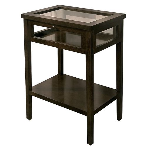 Moderner Beistelltisch - T-840 - ArtesMoble - Nussbaum / Buche / Glas