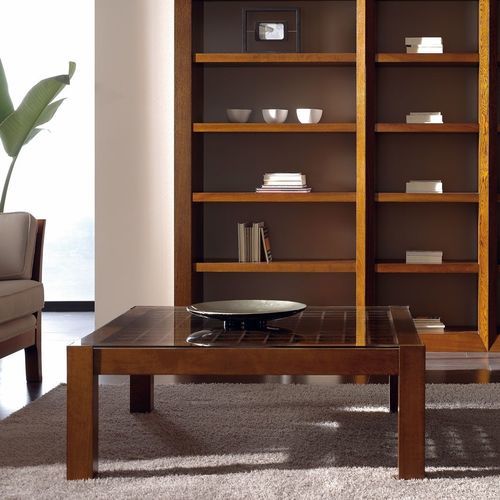 Moderner Couchtisch - T-626 - ArtesMoble - Glas / Buche / Gestell aus Holz