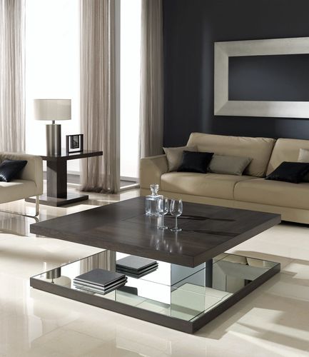 Moderner Couchtisch - T-825 - ArtesMoble - Nussbaum / Gestell aus Nussbaum / rechteckig