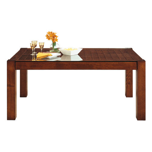 Moderner Tisch - T-663 - ArtesMoble - Buche / Glas / Gestell aus Buche