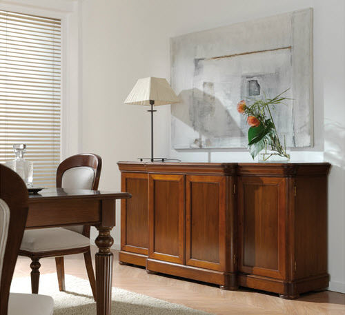 Klassisches Sideboard - T-485  - ArtesMoble - Nussbaum / Buche / mit Regal