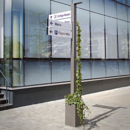 Bodenstehendes Schild - HEDERA - ATECH - Stahl / zur Orientierung / doppelseitig