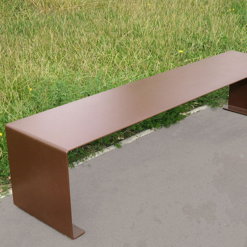 Bank für den öffentlichen Raum / minimalistisches Design - BANCAFINA - FREPAT URBAN EQUIPMENT - galvanisiertem Stahl / Cortenstahl / mit Rückenlehne