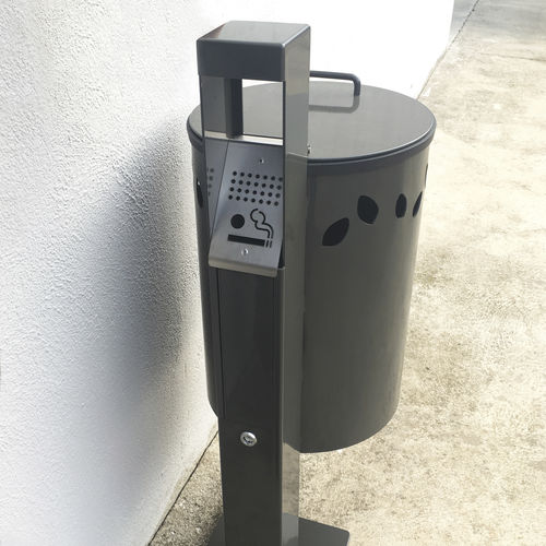 Sockel-Aschenbecher - ICAN - FREPAT URBAN EQUIPMENT - galvanisiertem Stahl / Cortenstahl / für Außenbereich