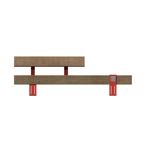 Moderne Bank für den öffentlichen Raum - PATBOIS USB - FREPAT URBAN EQUIPMENT - Holz / Stahl / mit Rückenlehne