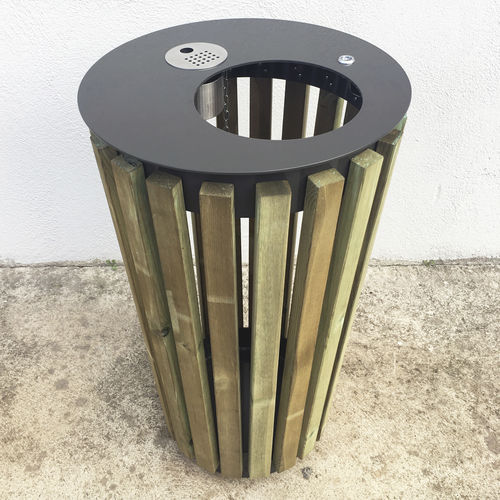 Park-Abfallbehälter - INN CONIC B - FREPAT URBAN EQUIPMENT - System / galvanisiertem Stahl / COR-TEN®-Stahl
