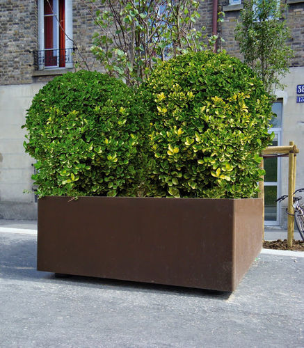 Pflanzkübel / galvanisiertem Stahl - JULIA - FREPAT URBAN EQUIPMENT - Cortenstahl / quadratisch / modern