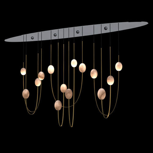 Moderner Kronleuchter - PALAIS ROYAL - Octavio Amado - Messing / Alabaster / 14 Glühbirnen