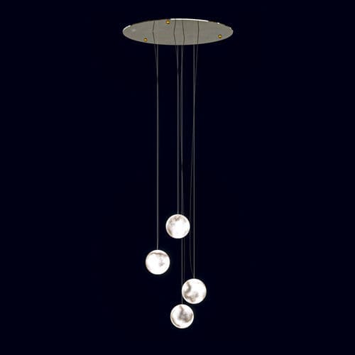 Moderner Kronleuchter - LUNE  - Octavio Amado - Messing / Alabaster / 4 Glühbirnen