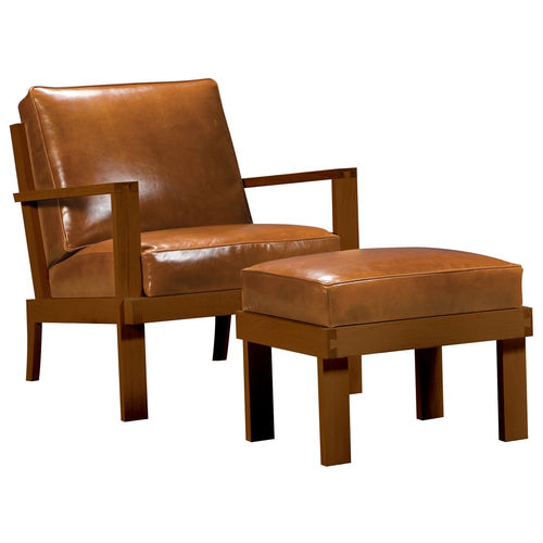 Klassischer Sessel - CORONADO : OCEAN BLVD CL-8780-CH - STICKLEY - Leder / Holz / mit Fußstütze