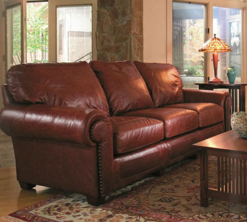 Klassisches Sofa - SANTA FE - STICKLEY - Leder / braun / 3 Plätze