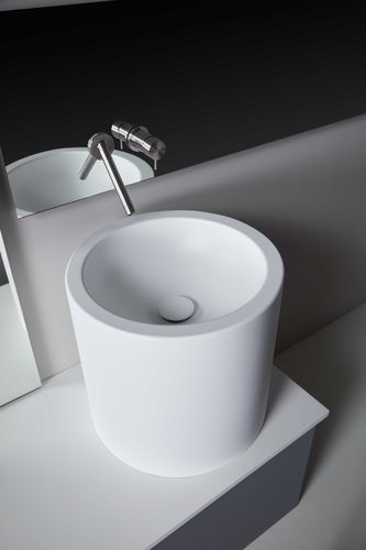 Aufsatzwaschbecken - Lotto - RESIGRES - Corian® / mit Ablage / rund