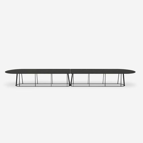 Moderner Tisch - Plat-O Flat-Oval 20 - HALDANE - Sintergestein / Dekton® / Gestell aus rostfreiem Edelstahl