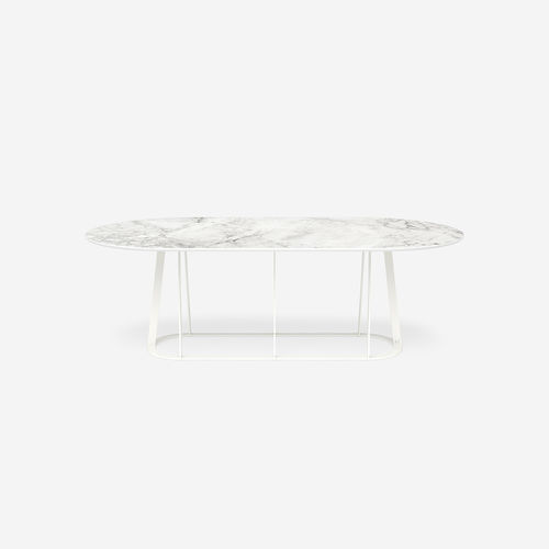 Moderner Esstisch - Plat-O Flat-Oval 8 - HALDANE - Dekton® / Gestell aus rostfreiem Edelstahl / oval