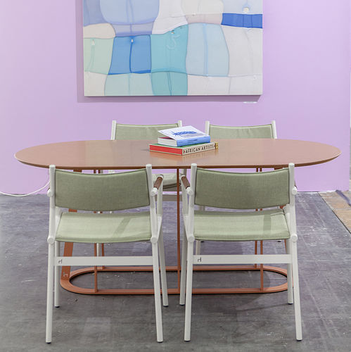 Moderner Esstisch - Plat-O Flat-Oval 6 - HALDANE - Dekton® / Gestell aus rostfreiem Edelstahl / oval
