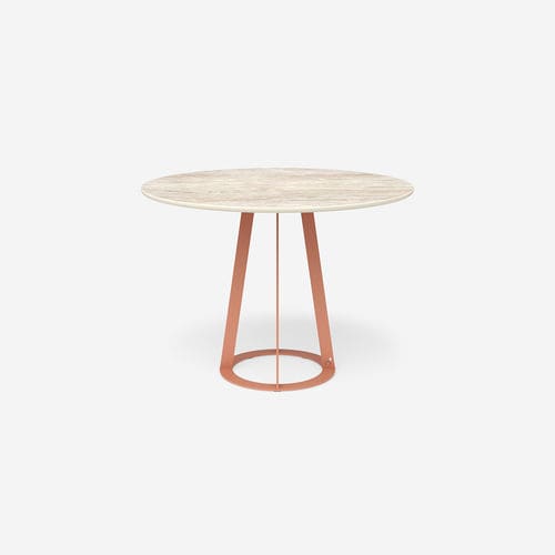 Moderner Esstisch - Plat-O Round 4 - HALDANE - Dekton® / Gestell aus rostfreiem Edelstahl / rund