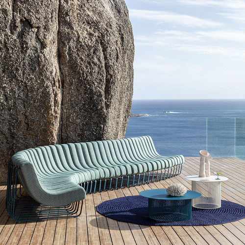 Moderner Couchtisch - Cha Cha 800 - HALDANE - Aluminium / Gestell aus rostfreiem Edelstahl / rund