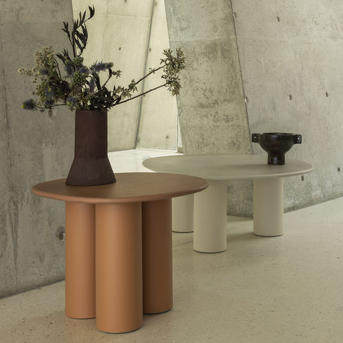 Moderner Beistelltisch - Dombolo Small - HALDANE - Dekton® / Gestell aus Edelstahl / kreisförmig